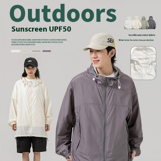 Mountain Hooded Sun-proof Top Men's Thin UPF50 Couple Ice Silk Jacket Sun Protection